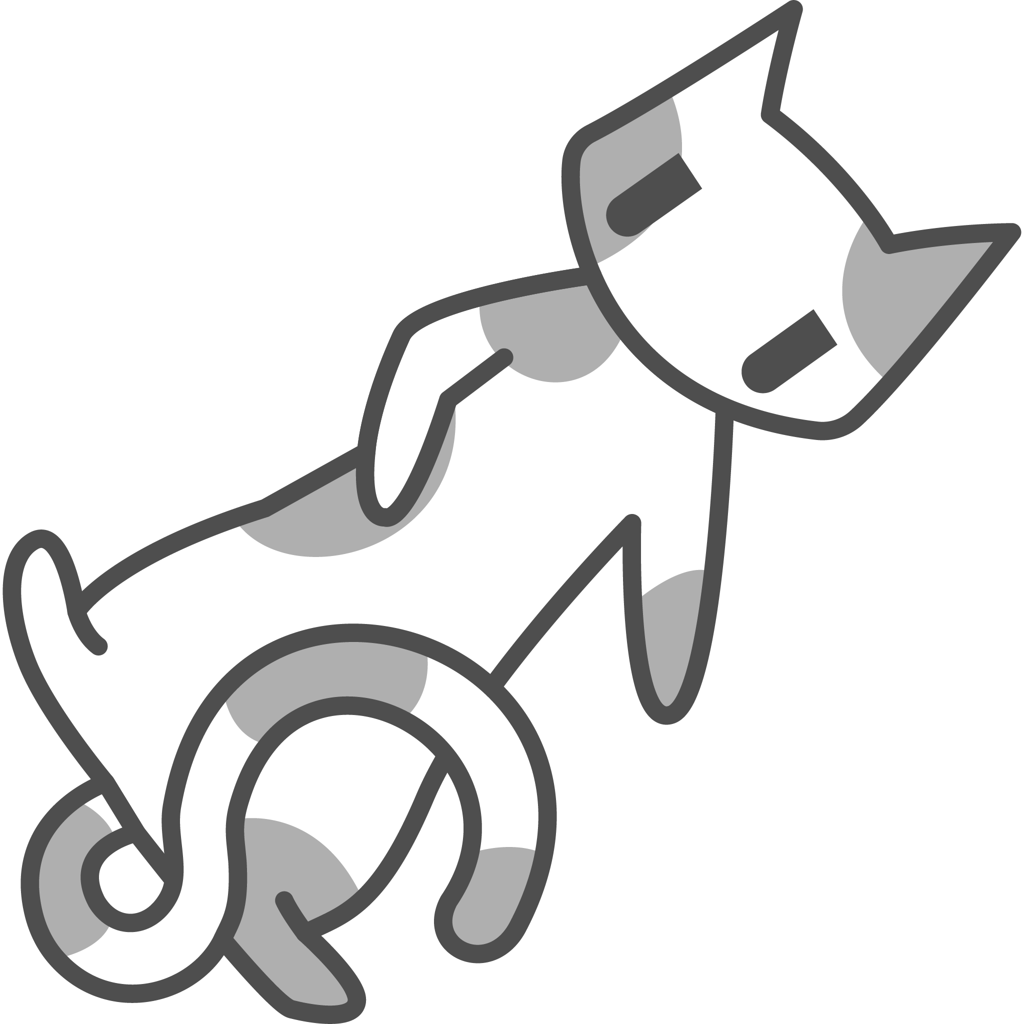 A greyed out version of our mascot, Logan, who is a cat.